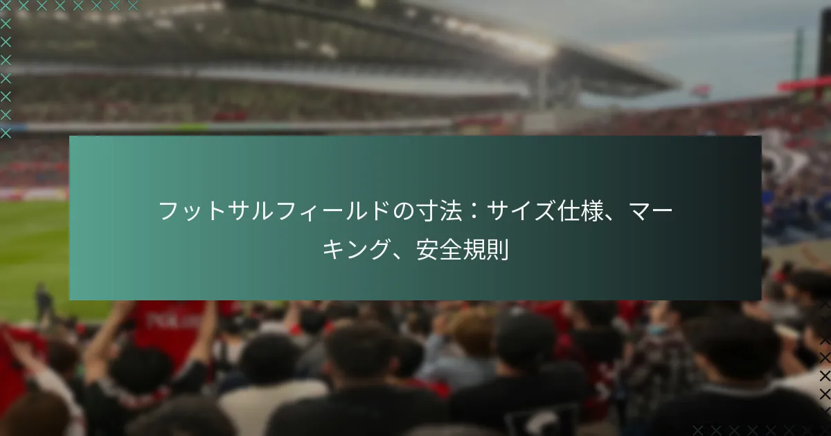 フットサルフィールドの寸法:サイズ仕様、マーキング、安全規則