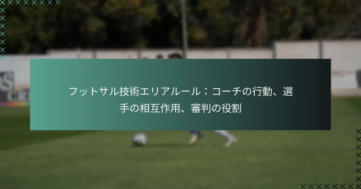 フットサル技術エリアルール:コーチの行動、選手の相互作用、審判の役割