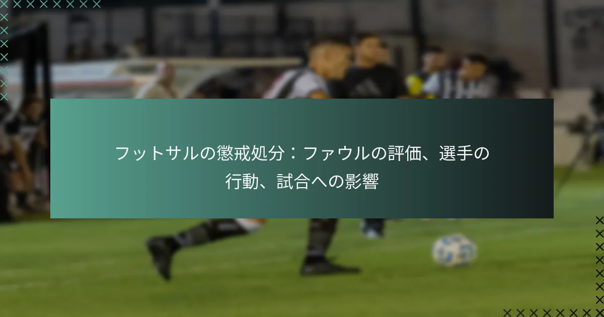 フットサルの懲戒処分:ファウルの評価、選手の行動、試合への影響