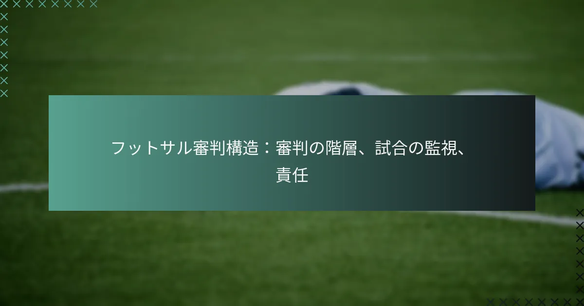 フットサル審判構造：審判の階層、試合の監視、責任
