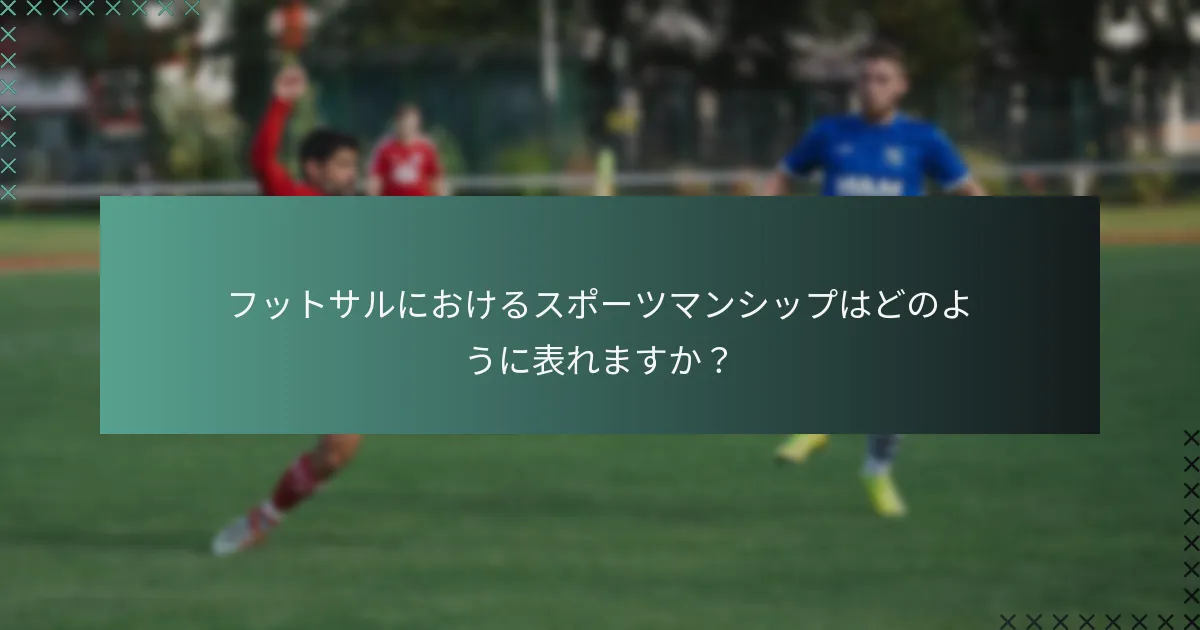 フットサルにおけるスポーツマンシップはどのように表れますか?