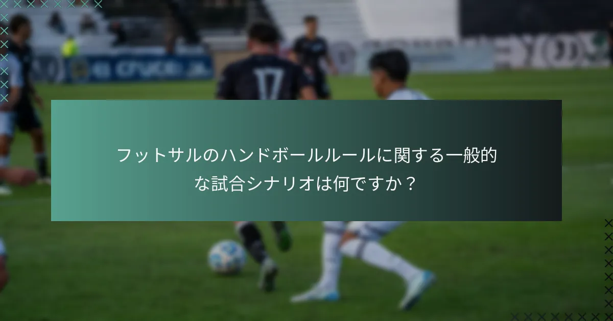 フットサルのハンドボールルールに関する一般的な試合シナリオは何ですか?