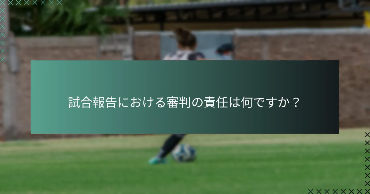試合報告における審判の責任は何ですか?